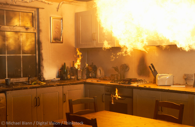 apartment kitchen fire