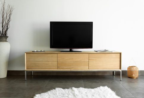 Home theater television and post-modern media cabinet