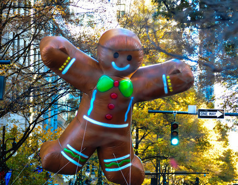 Gingerbread man in Thanksgiving Day parade